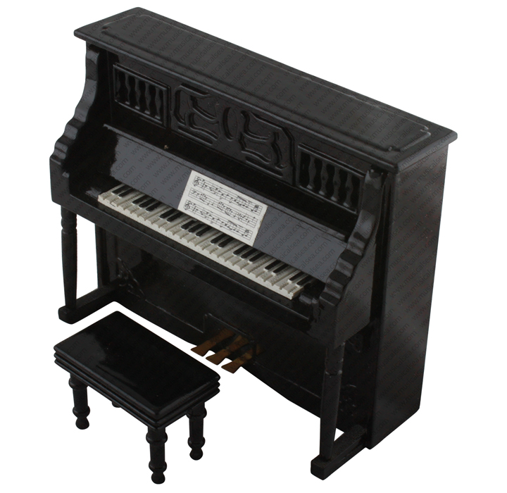 Miniature wooden upright piano model handmade